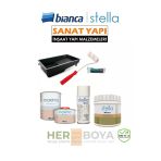 Bianca Set 500Ml - Siyah Boya + Mermer Effekt Sprey + Maximo Sıvı Cam Ipek Mat Siyah Boya - Beyaz Sprey