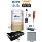 Bianca Stella 4 Parçalı Set - 1 lt Boya, Boya Tavası, Kadife Rulo ve Stella İpek Fırça