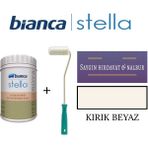 Bianca Stella Akrilik Boya + Dekor Kadife Rulo - Kırık Beyaz - 1 Litre