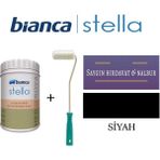 Bianca Stella Akrilik Boya + Dekor Kadife Rulo - Siyah - 0,5 Litre