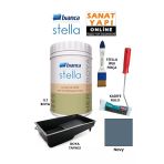 Bianca Stella Boya 4 Parçalı Set ( 1Lt Boya - Boya Tavası- Stella İpek Fırça - Kadife Rulo) Navy