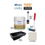 Bianca Stella Boya 4 Parçalı Set ( 500 Ml Boya - Boya Tavası- Stella İpek Fırça - Kadife Rulo) Kesekağıdı