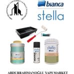 Bianca Stella Boya 5 Parçalı Set ( 1lt Boya - Liquid Diamond - Boya Tavası - Stella Efekt Sprey - Kadife Rulo ) - BEYAZ / İPEK MAT