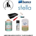 Bianca Stella Boya 5 Parçalı Set ( 1lt Boya - Liquid Diamond - Boya Tavası - Stella Efekt Sprey - Kadife Rulo ) - BEYAZ / MAT