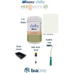Bianca Stella Boya Seti (Bianca Stella Boya- Kadife Rulo - Ipek Fırça - Boya Kabı) - Antik Beyaz