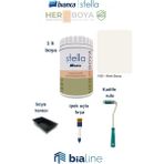 Bianca Stella Boya Seti (Bianca Stella Boya- Kadife Rulo - Ipek Fırça - Boya Kabı) - Mistik Beyaz