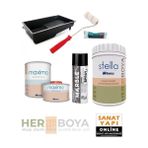 Bianca Stella Set Beyaz Boya-Gümüş Mermer Efekt Sprey - Maximo Ipek Mat