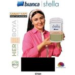 Bianca Stella Su Bazlı Akrilik Boya 1 lt Mat Renk İç Mekanlar İçin Yüksek Yapışma Özelliği - Siyah