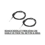 Bianchi Bisiklet Fren Dış Kablo Ve Fren Tel Seti Ön ve Arka Siyah Siyah - Gri