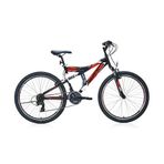 Bianchi Snap V Fren 21 Vites Cift Amortisorlu 26 Jant Dag Bisikleti Siyah Kirmizi