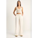 Bianco Lucci Kadın Bağcıklı Beli Lastikli Müslin Geniş Paça Pantolon YP5502 60286190