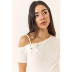Bianco Lucci Kadın Çiçek Detaylı Tek Kolu İnce Askılı Ottonom Bluz 948 60283230