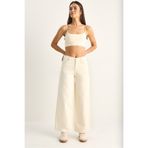 Bianco Lucci Kadın Desenli Cep Detaylı Yüksek Bel Wide Leg Denim Pantolon 60282059