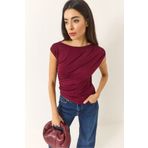 Bianco Lucci Kadın Drape Detaylı Soft Touch Esnek Viskon Bluz 4019 60284038