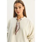 Bianco Lucci Kadın Fular Detaylı Pamuklu Ottoman Sweatshirt 6931 60283689