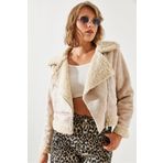 Bianco Lucci Kadın Lamine Biker Ceket 2416 60251780