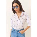 Bianco Lucci Kadın Minimal Desenli Karpuz Kollu Regular Gömlek 1686 60284040