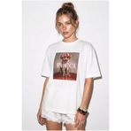 Bianco Lucci Kadın Poodle Baskılı %100 Pamuk Bisiklet Yaka Oversize Basic T-Shirt ÖT261064 60286255