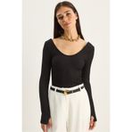 Bianco Lucci Kadın U Yaka Likralı Basic Bluz 4102 60283783