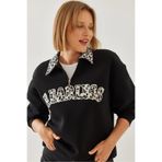 Bianco Lucci Kadın Üç İplik Şardonlu Yaka Detaylı Sweatshirt 60351204