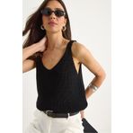 Bianco Lucci Kadın V Yaka Bel Detaylı Basic Triko Bluz 20258007