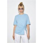 Bianco Lucci Kadın Vatkalı Omuz Detaylı Düğüm Detaylı Kısa Kollu T-Shirt 1067 60286068