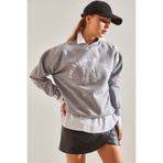 Bianco Lucci STK54 La Baskılı Üç İplik Kadın Sweatshirt