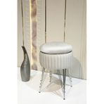 Bianco Metal Ayaklı Sehpalı Puf Krom Bej Chrome Beige