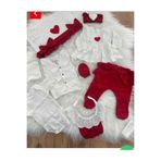 BİANCOFİGLİO BEBE%100 PAMUK HASTANE ÇIKIŞI SETİ YENİDOĞAN BEBEK 0YAŞ KREM KIRMIZI 0
