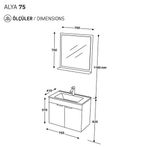 Biani Arya Mat Beyaz 75 CM Banyo Dolabı