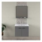 Biani Fix Arya 75 cm Mat Gri Banyo Dolabı