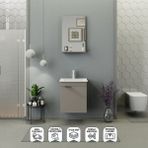 Biani Fix Arya Slım 50 cm Banyo Dolabı Latte - Cappucino