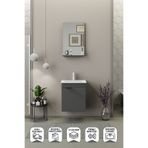 Biani Fix Arya Slım 50 cm Banyo Dolabı Mat Gri