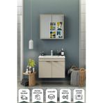 Biani Fix Loft 85 Cm Seramik Lavabolu, Aynalı, Banyo Dolabı, Lavabo Dahil, Mdf,Latte - Cappucino