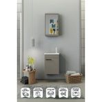 Biani Fix Loft Mini 42 Cm Banyo Dolabı,Seramik Lavabolu, Aynalı,Lavabo Dahil, Mdf,Latte - Cappucino