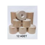 Biatape Kinesio 5 Cm X 5 M - Ten Rengi Sporcu Ağrı Bandı 12'Li (Pakette 12 Adet)