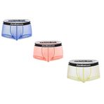 BIATWOWR Erkek Boxers Briefs for Men See Through İç Çamaşırı Seksi Kısa Bacak İç Çamaşırı Pantolon Seksi İç Giyim Erkekler için Erkekler M L XL 2XL 3XL, 3 Pack:multi-a, L