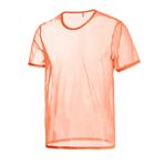BIATWOWR Erkek tişört, kısa kollu göl Through Sheer tişört, kulüp kıyafeti, file kas kazağı, üst giyim, M L XL 2XL 3XL, 1 paket: turuncu, 3XL