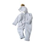Bibaby 60600 Mavi Cepli Welsoftlu Triko Bebek Tulumu