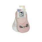 Bibaby 68352 Cute Face Kız Babet 2'li Somon Beyaz Çorap