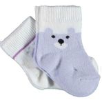 Bibaby 68413 Biorganic Happy Bear Lila 2'li Çorap