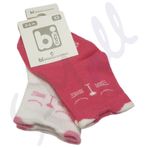 Bibaby Bebek Çorabı 2 Li 0-6 Ay -kedili - Pembe - Beyaz