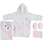 Bibaby Kuzulu Bornoz Takımı - Pembe - Yenidoğan