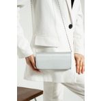 bibags Gümüş Saten Abiye Çanta Portföy Çanta Clutch Çanta Satendüzz