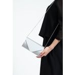 bibags Gümüş Saten Abiye Çanta Portföy Çanta Clutch Çanta