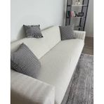 bibaha 3 Kişilik Jakarlı Düz Desen Lastikli Koltuk Kılıfı Çekyat Koltuk Örtüsü Streç Esnek kanepe kılıfı krem 180 x 230