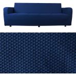 Bibaha Home 3 Kişilik Balpeteğı Desen Likralı Koltuk Örtüsü Cekyat Için Lastikli - 180 x 230 cm - Petrol Mavi
