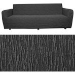 Bibaha Home 3 Kişilik Jakarlı Düz Desen Lastikli Koltuk Kılıfı Çekyat Koltuk Örtüsü Streç Esnek Kanepe Kılıfı - 180 x 230 cm - Antrasit