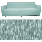Bibaha Home 3 Kişilik Jakarlı Düz Desen Lastikli Koltuk Kılıfı Çekyat Koltuk Örtüsü Streç Esnek Kanepe Kılıfı - 180 x 230 cm - Mint