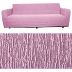 Bibaha Home 3 Kişilik Jakarlı Düz Desen Lastikli Koltuk Kılıfı Çekyat Koltuk Örtüsü Streç Esnek Kanepe Kılıfı - 180 x 230 cm - Pembe